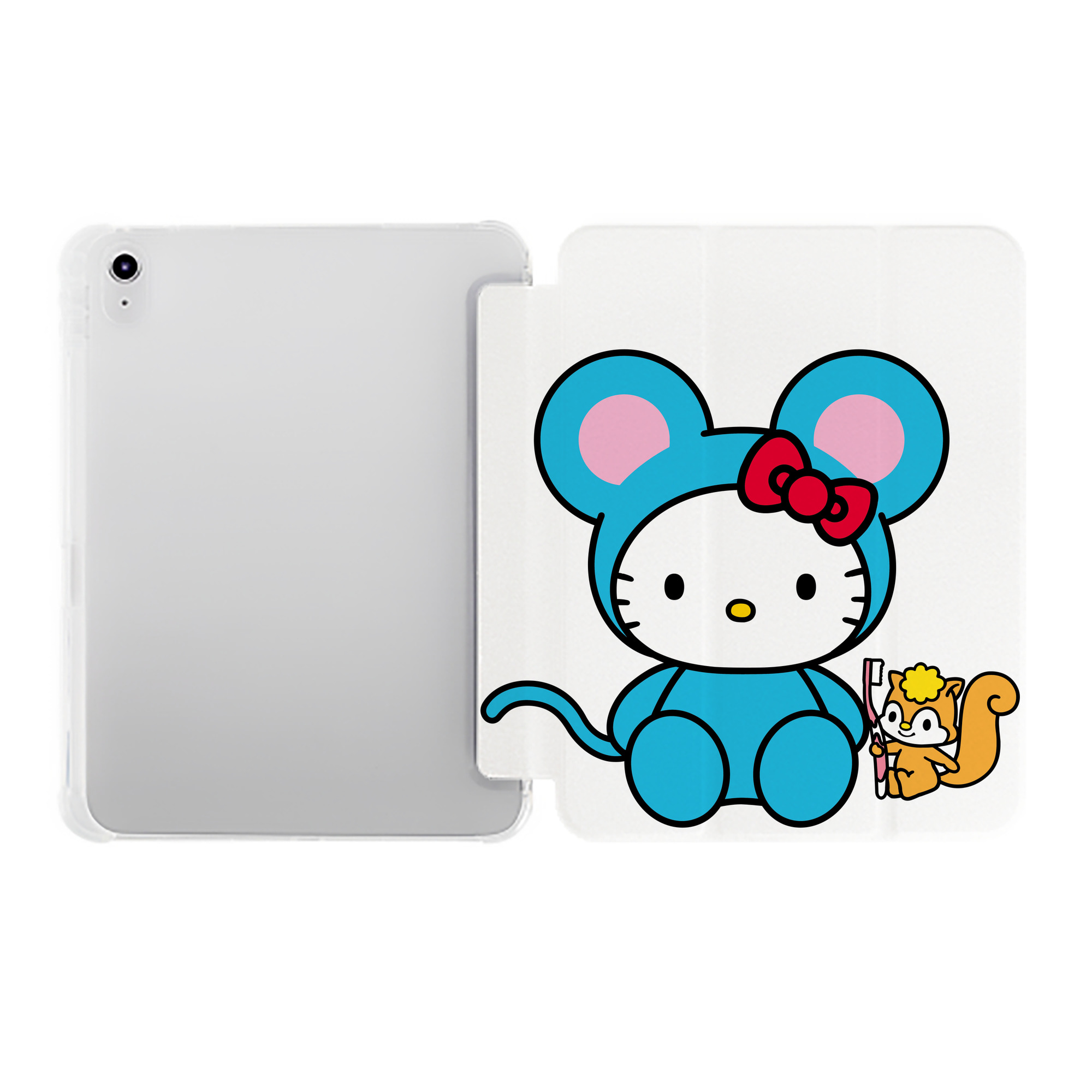 （画像用） Hello Kitty ハローキティ IPad ケース ペン収納付き 三つ折りスタンド PUレザー×シリコン 対応機種9.5/10.5/10.9インチ